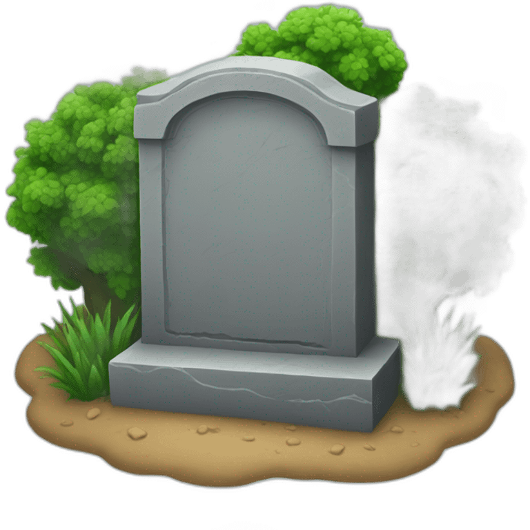 tombstone with bushes in front emoji