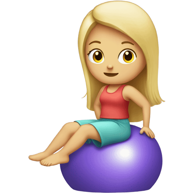 blond girl sitting on a ball emoji