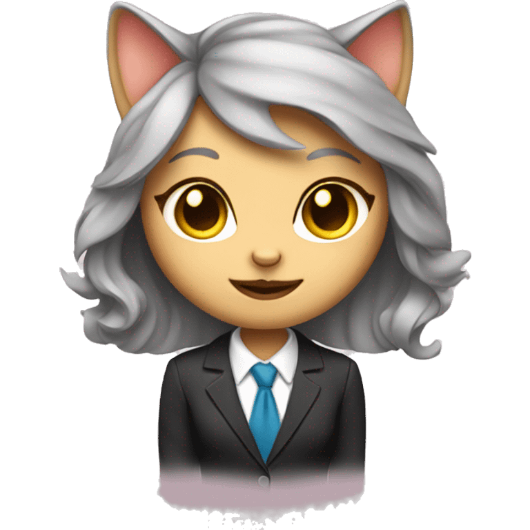 girl cat in a business suit emoji