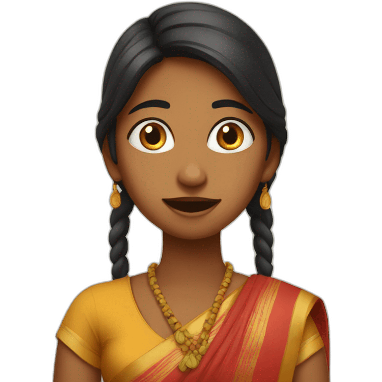 A hungry Indian girl  emoji