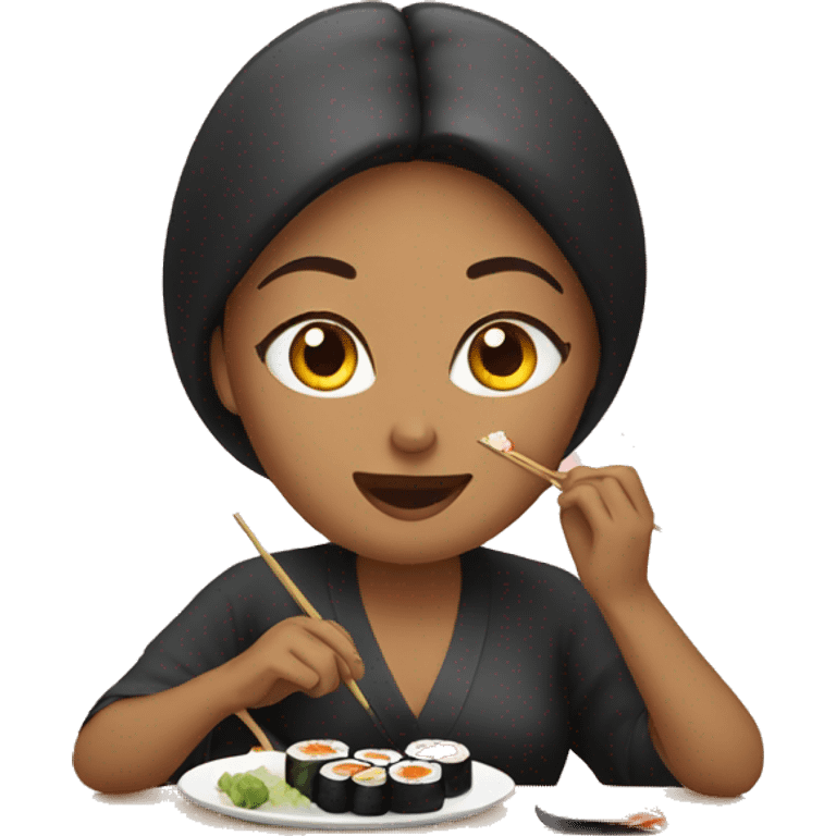 WOMAN EATING SUSHI emoji