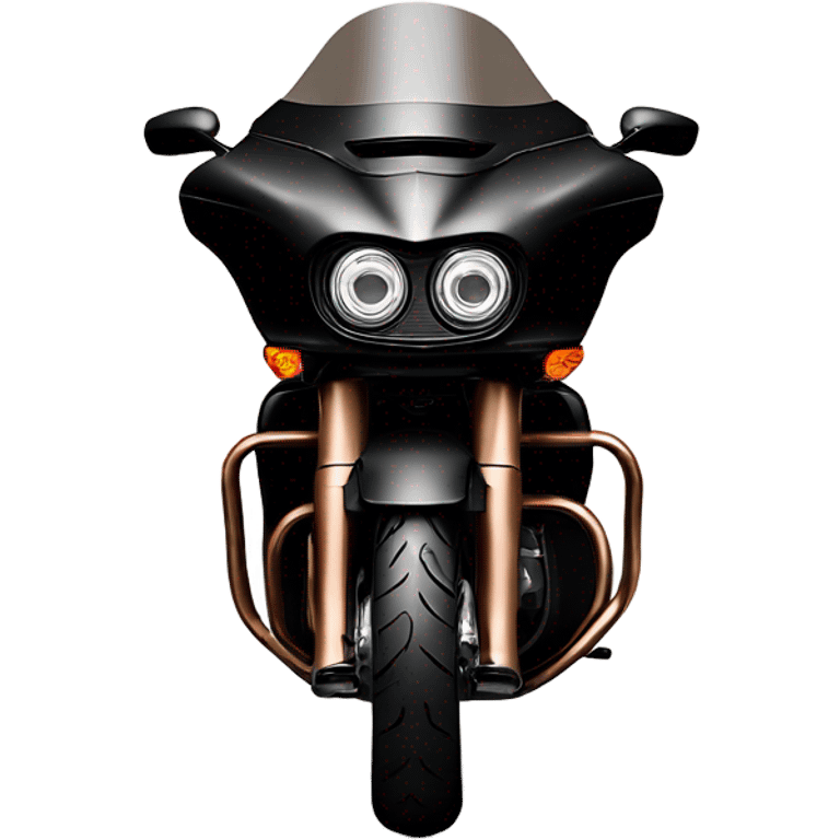 Black Harley Road glide with bronze wheels emoji