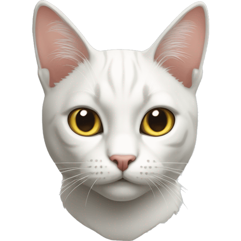 cat kornish Rex white emoji