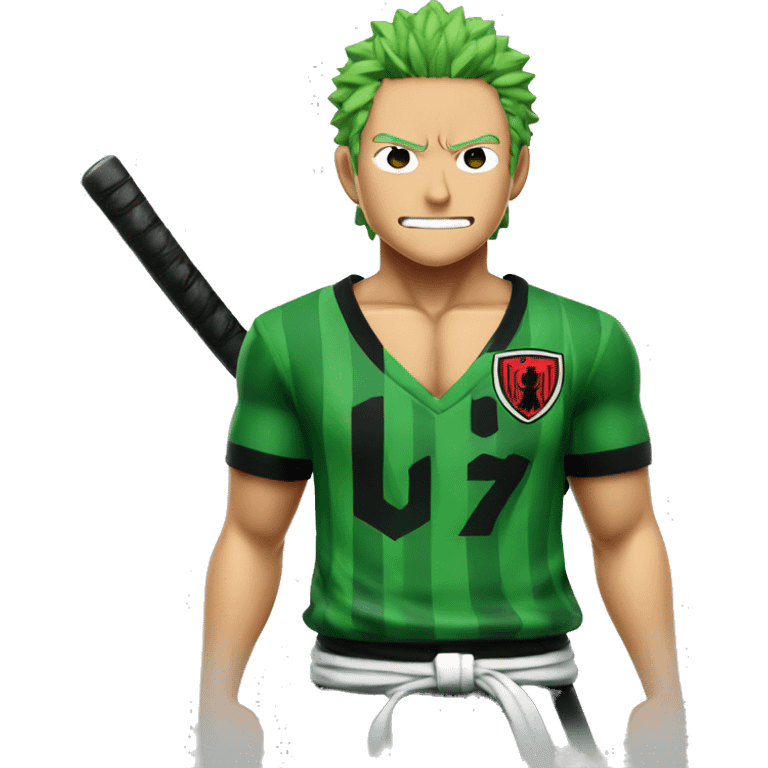 Zoro One Piece, with the Flamengo football team shirt. emoji