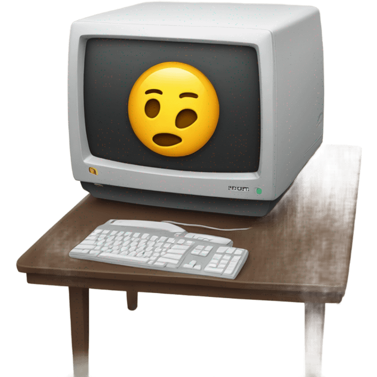 computer on desk back view emoji