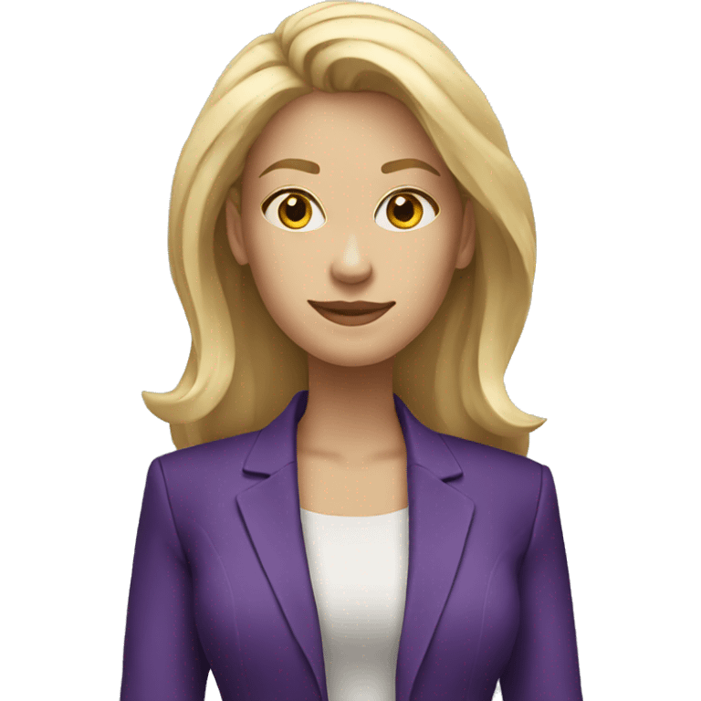 Business blond women purple jacket emoji