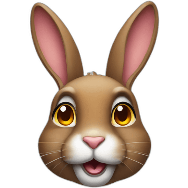 Brown eyed rabbit with wild colors emoji