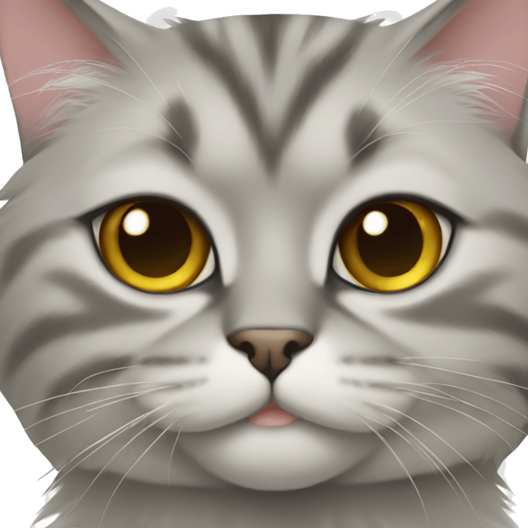 Gray siberian cat muzzle emoji