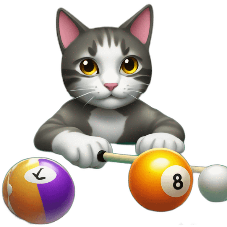 Cats gaming 8 ball pool emoji