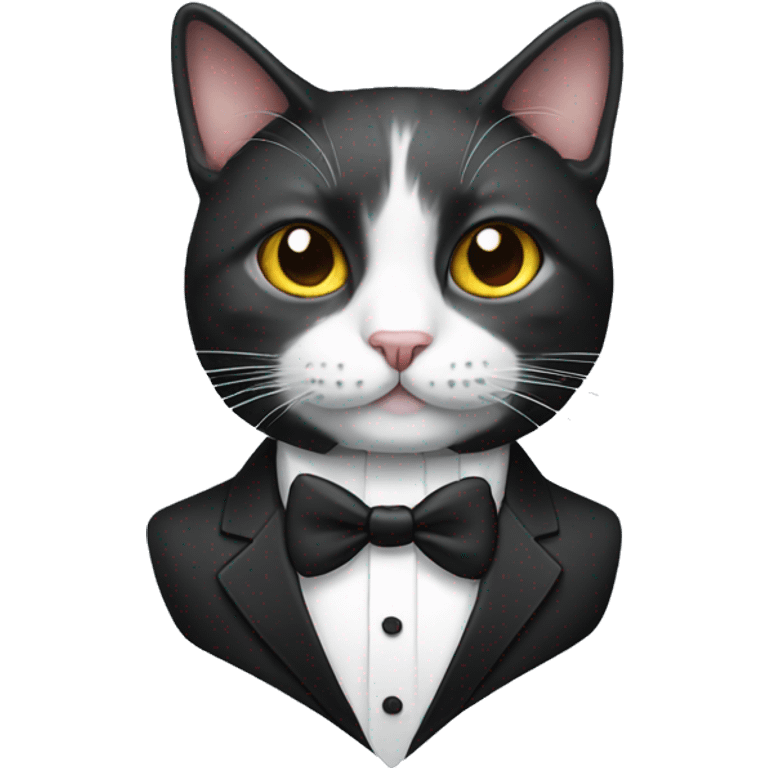 Cat wearing a tuxedo emoji