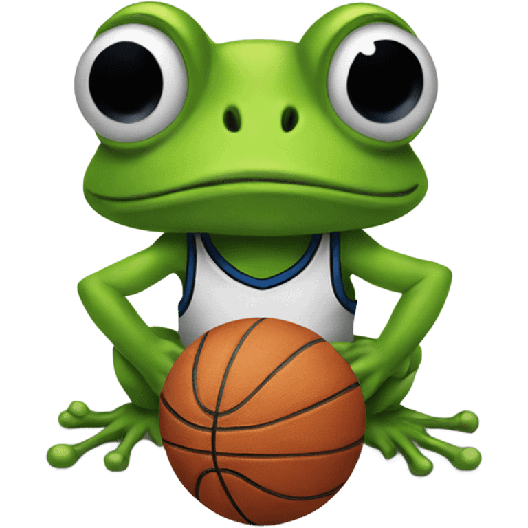 A basketball frog emoji