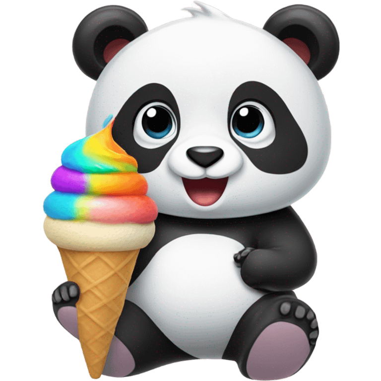 Panda eating ice cream emoji