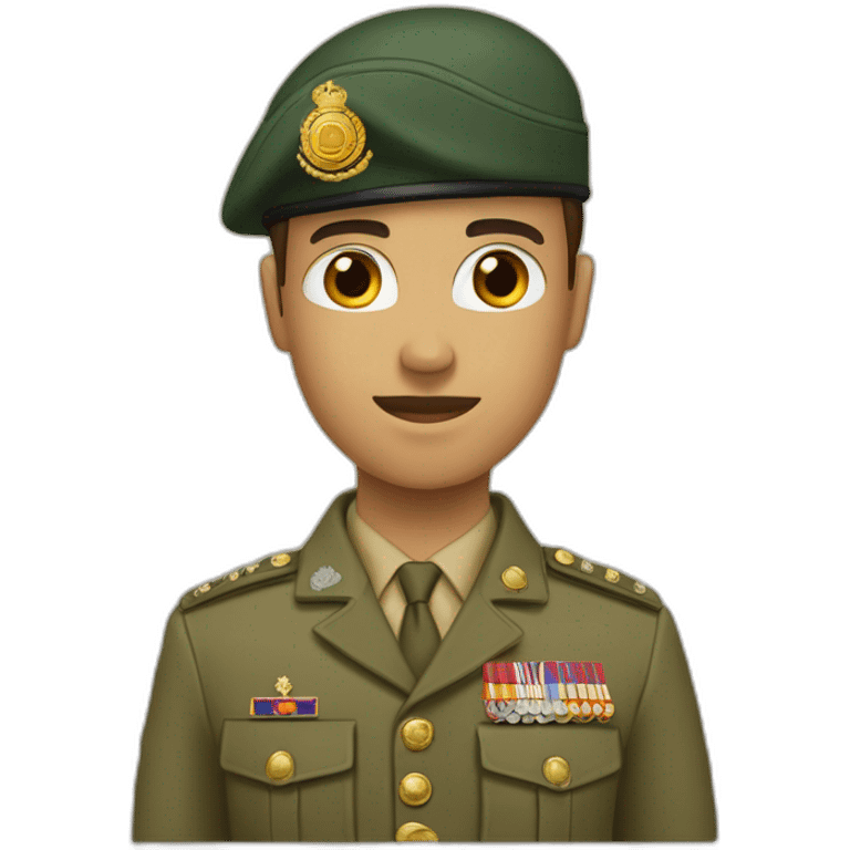 forces armées royales (avec tenu beige et étoile marocain sur la casquette) emoji