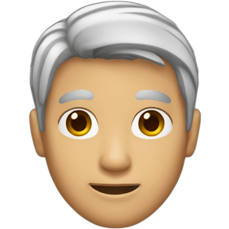 Asian Man gray hair coding emoji