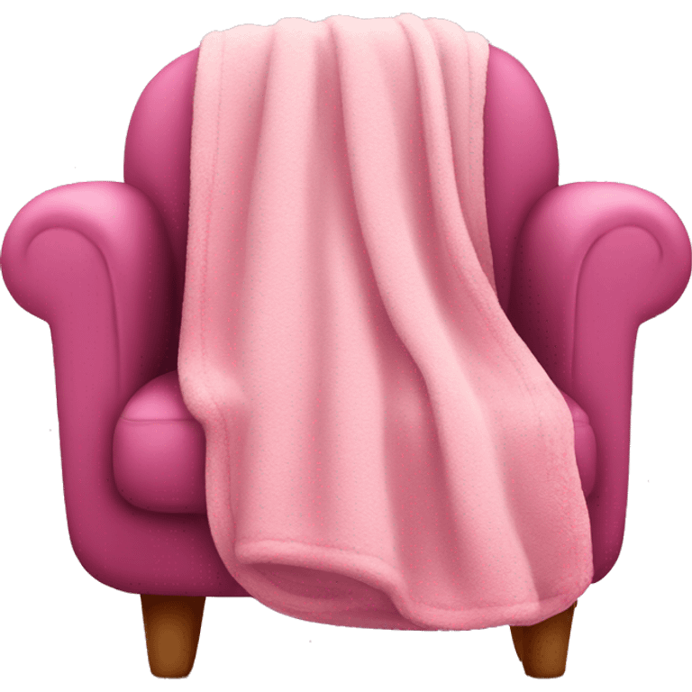 Pink cosy chair with blanket emoji