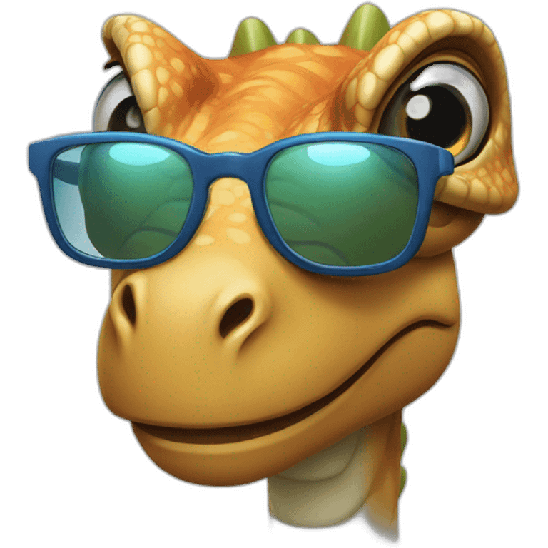 Un dinosaure avec des lunettes  emoji