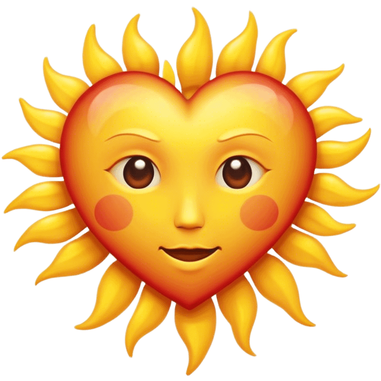 sun closeup (heart-shaped) emoji