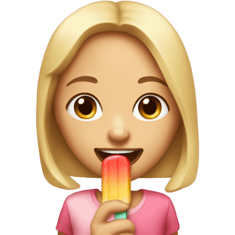 Girl eating popsicle emoji