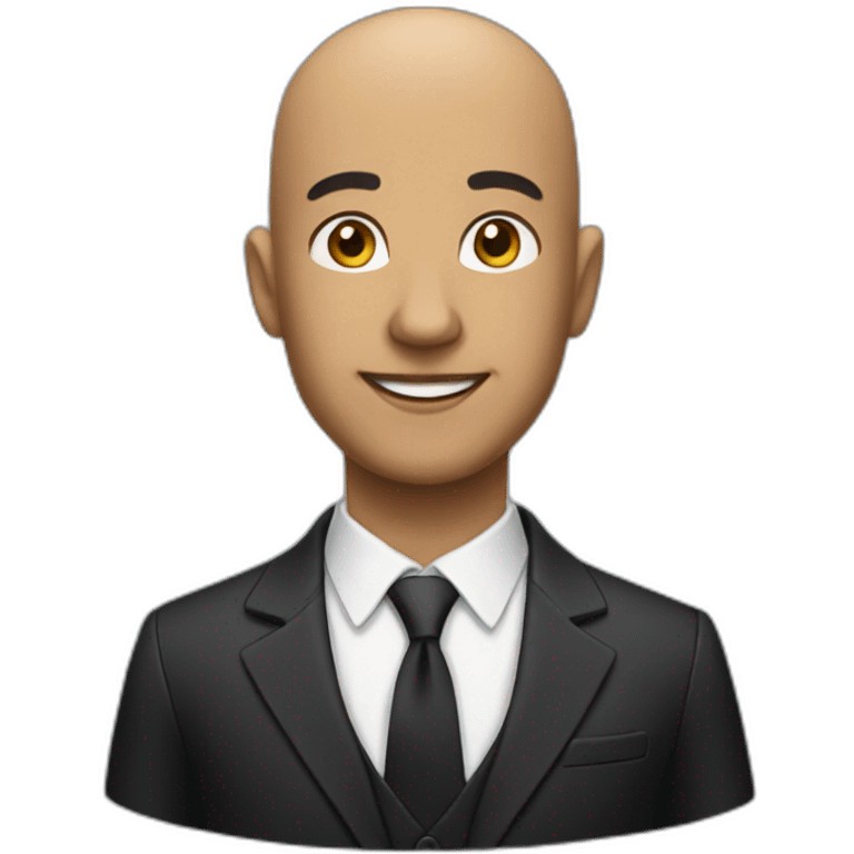 bald ceo in black tshift emoji