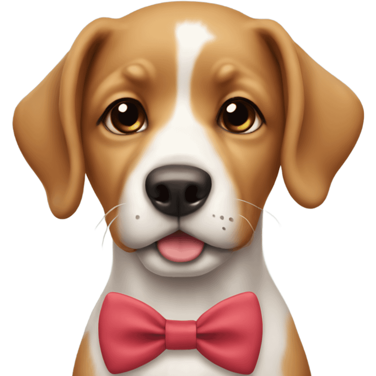 A cute dog wearing a bow tie  emoji