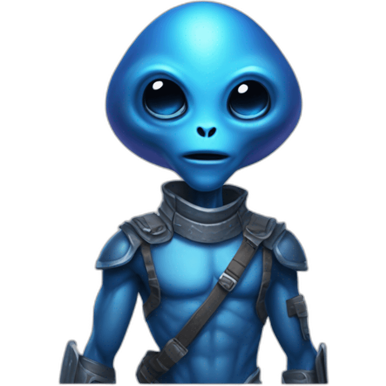 blue gay alien with rpg emoji