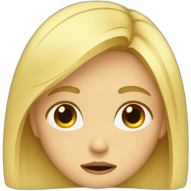 Blond girls crying and sad emoji