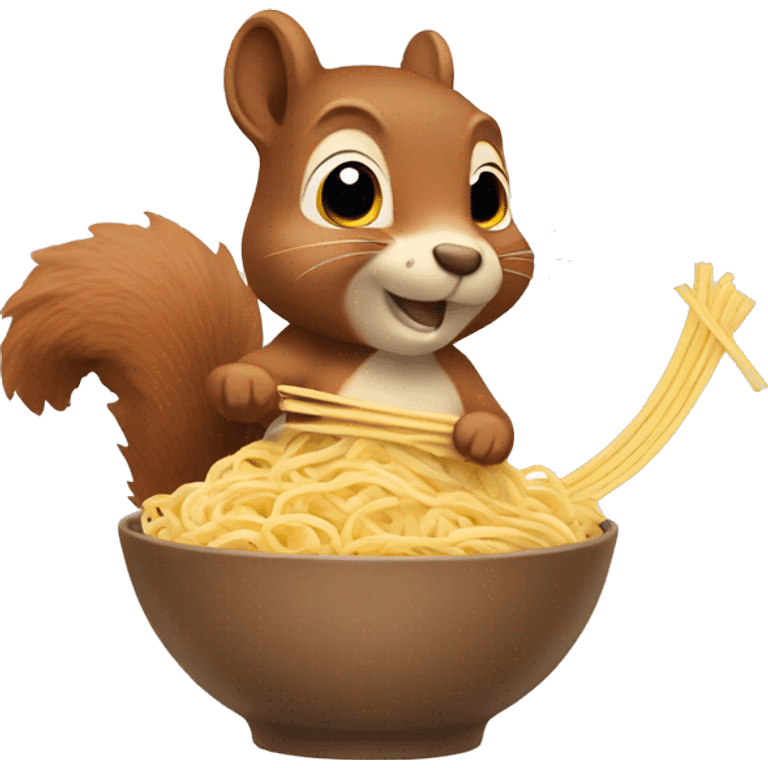 Squirrel with noodles emoji