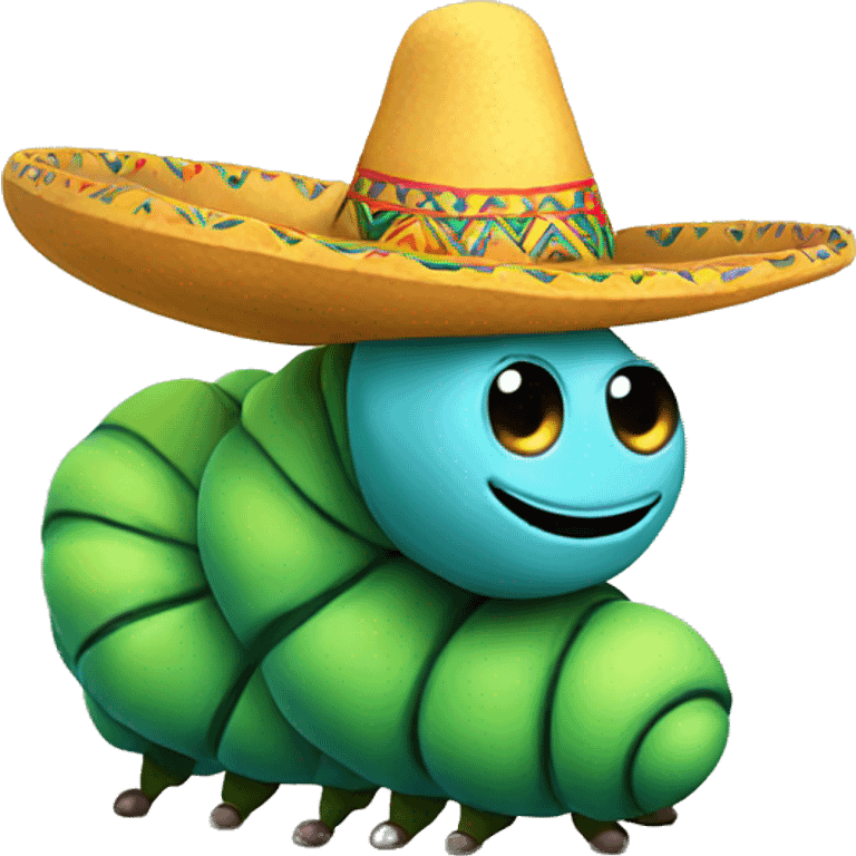 a caterpillar wearing a sombrero  emoji