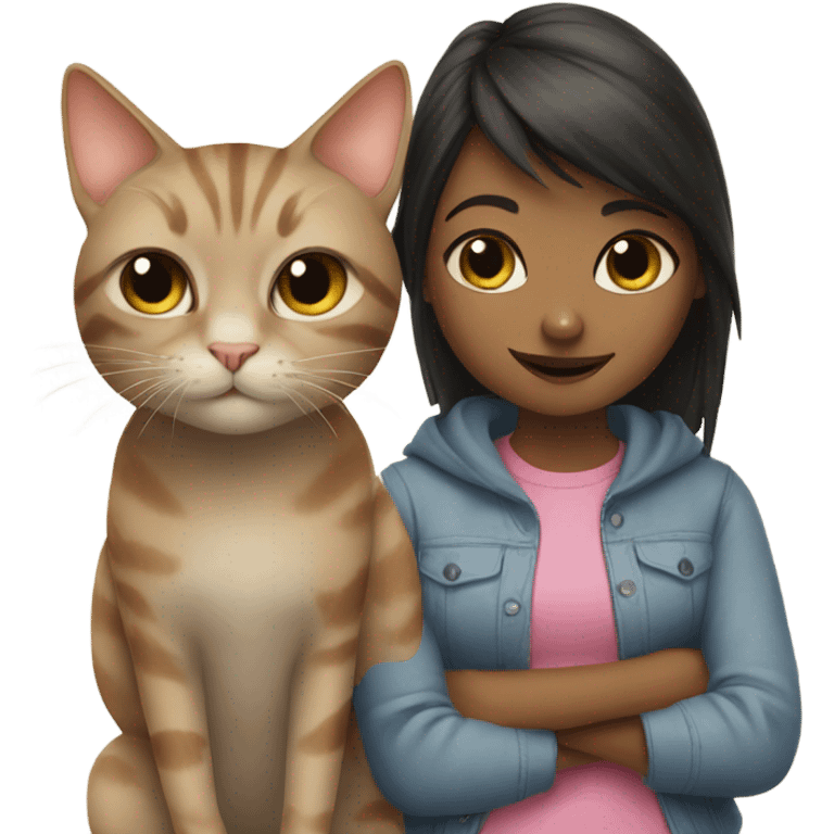 cat with a girl emoji