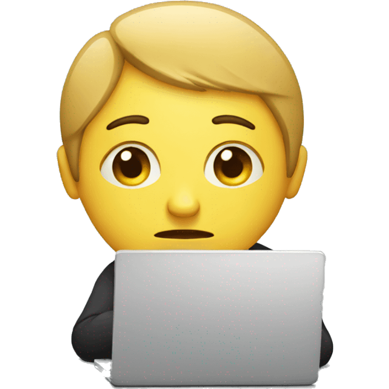 sad person with laptop emoji