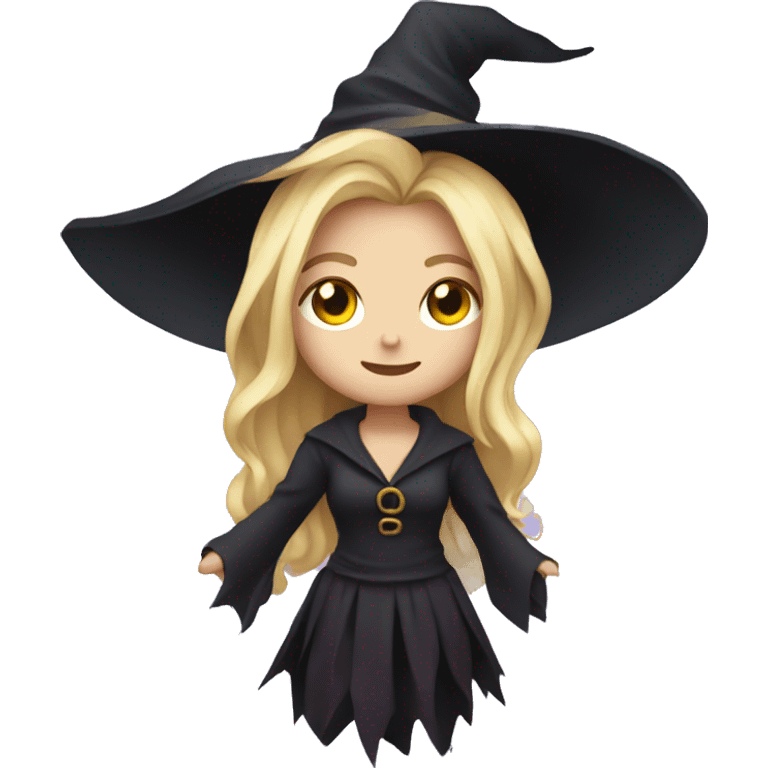 Witch blonde hair full body emoji