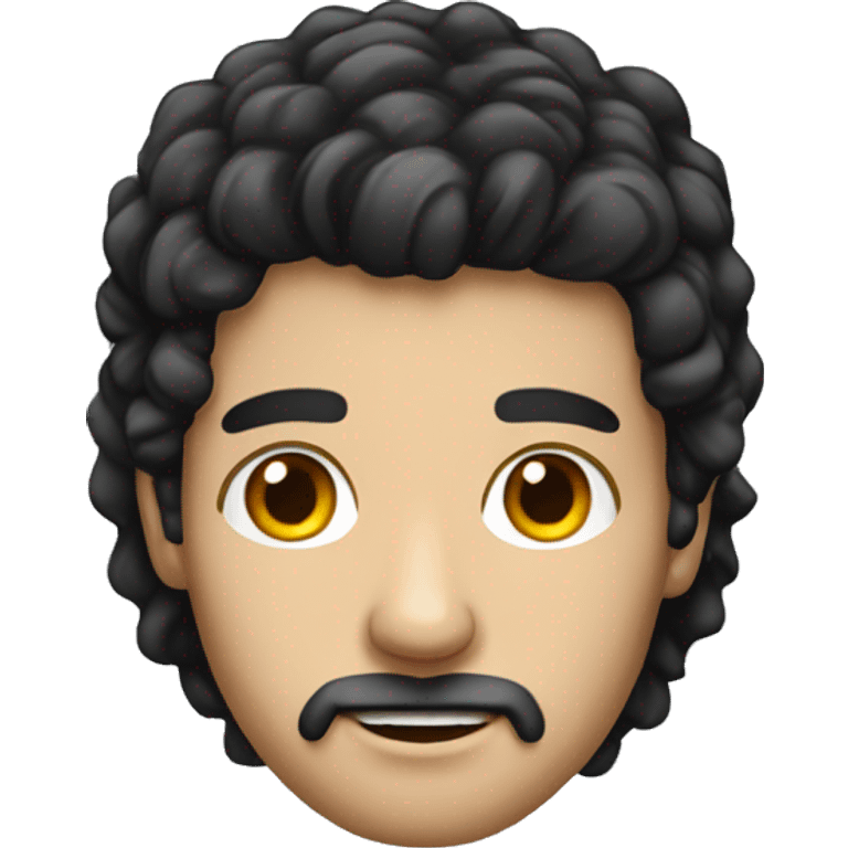 realistic stubble white man portrait with straight black hair emoji