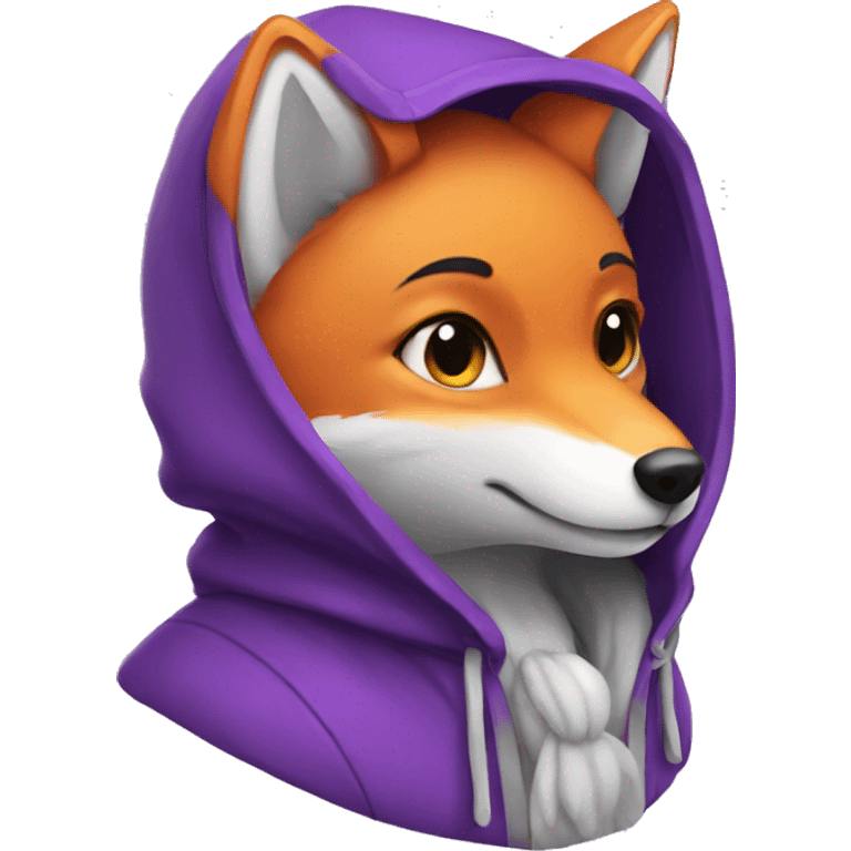 purple fox with hood emoji