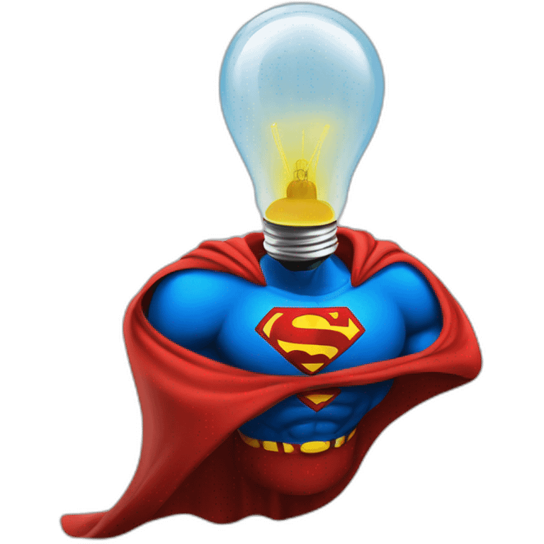 bulb with superman cape emoji