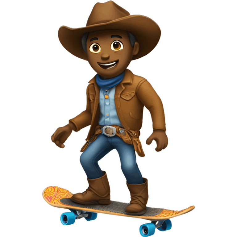 A cowboy riding a skateboard  emoji