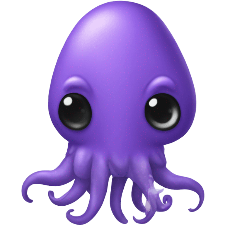 Purple squid plushie with black buttons as eyes emoji