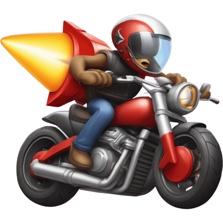 Rocket ship eating a motorcycle emoji