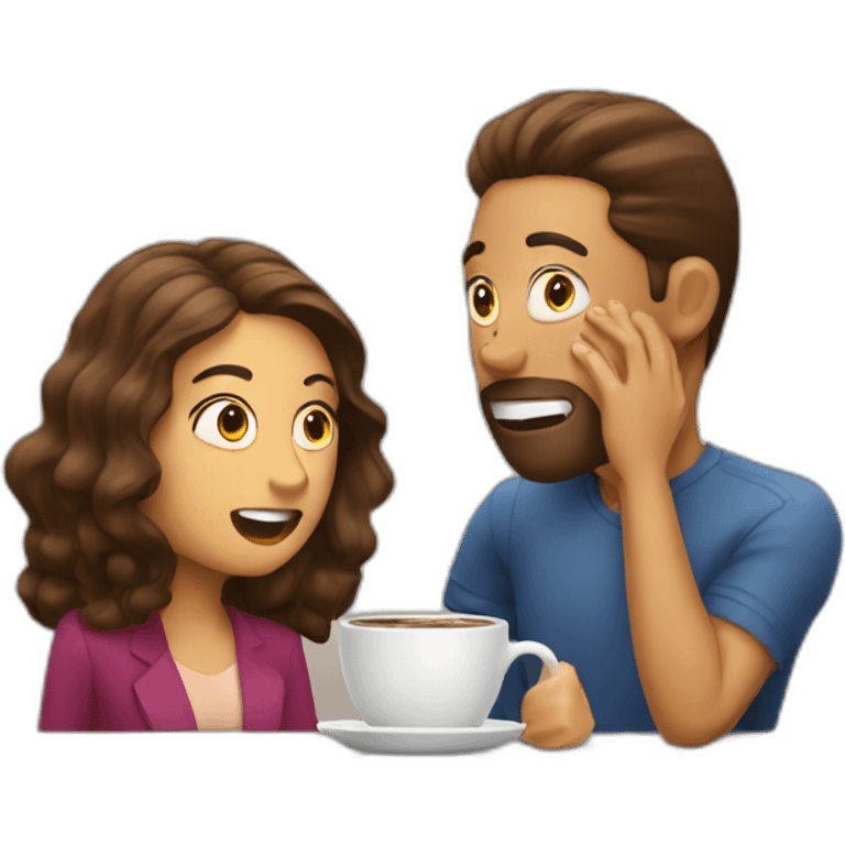 gossip and coffee time emoji