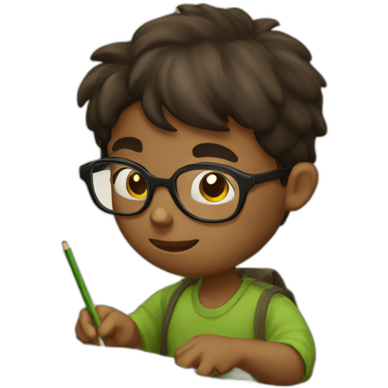 Boy with Spects studying  emoji