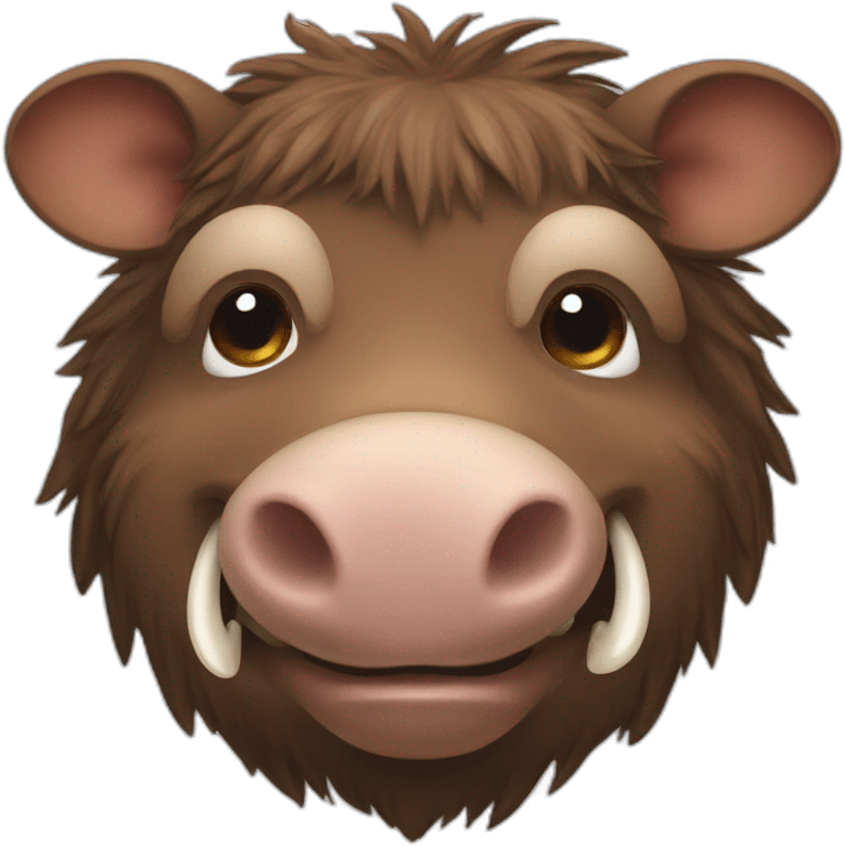 anthropomorphic brown boar with white tusks emoji