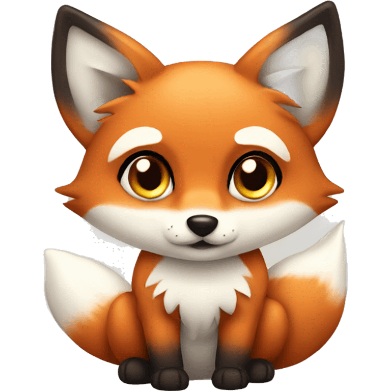 Chibi fox with wide eyes  emoji