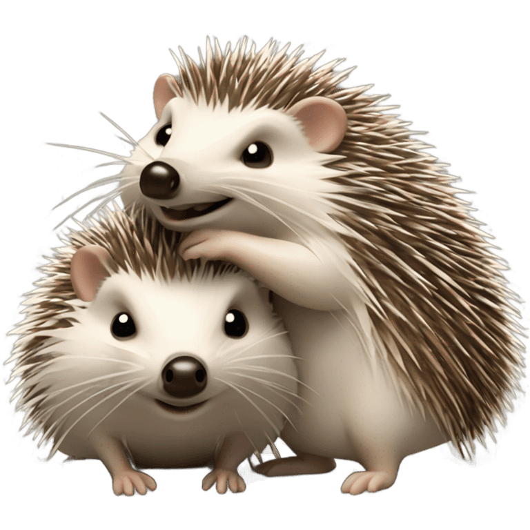 Two hedgehog in love emoji