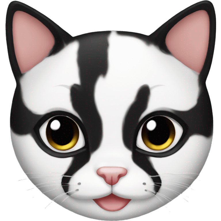 Cute tuxedo cat face emoji