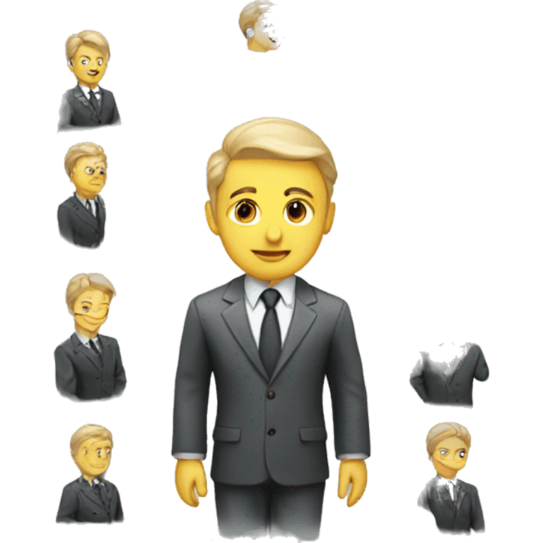 Smart russian engineer in suit emoji