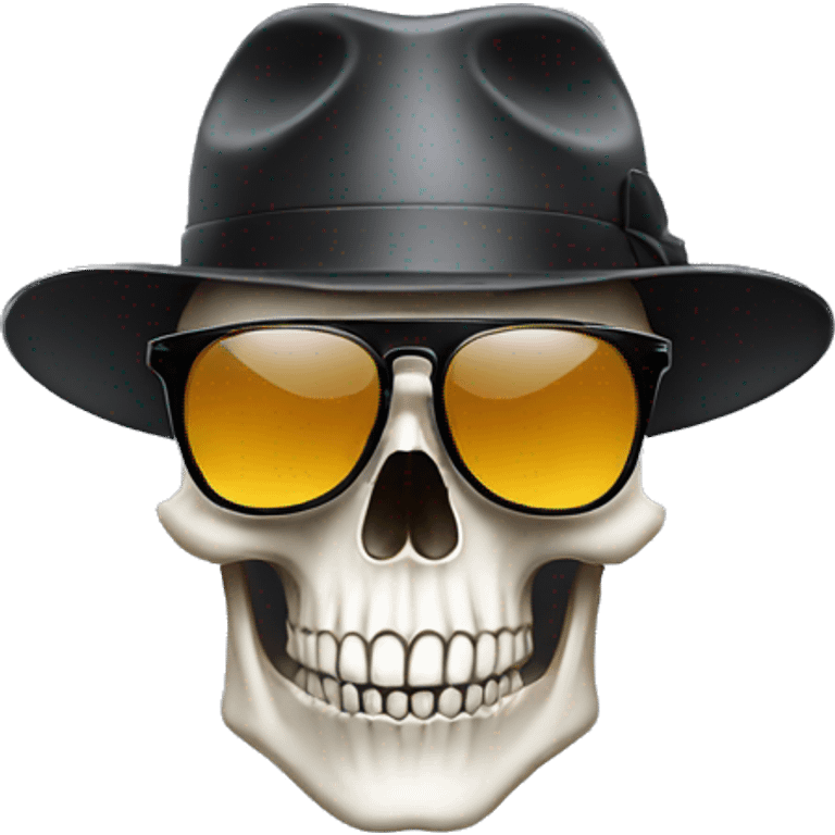 Skull with sunglasses and a hat emoji