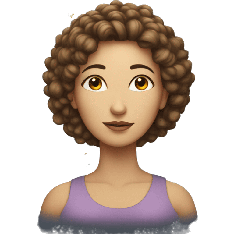 Woman with stars and equations inside her head emoji