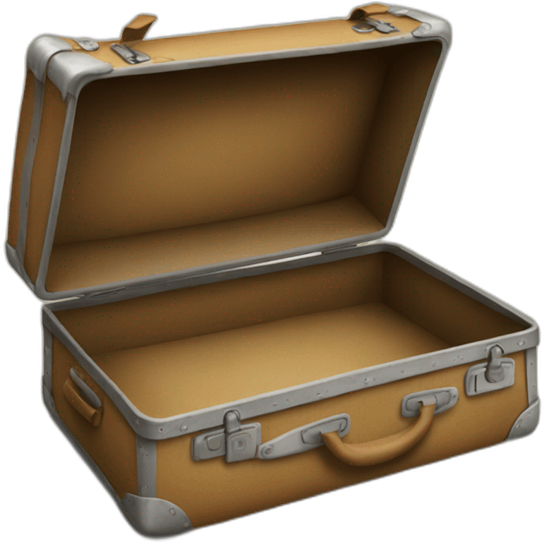 old suitcase empty open emoji