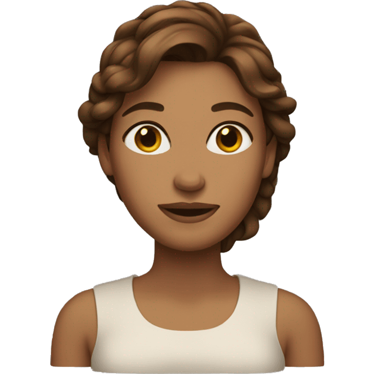 Woman with brown hair emoji