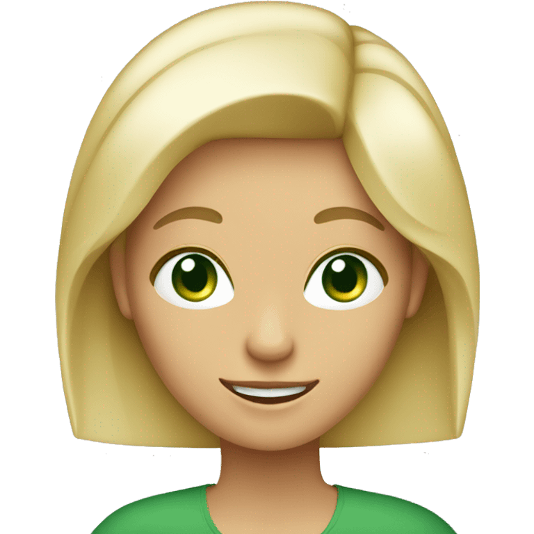 Blond woman green eyes with thumbs up emoji