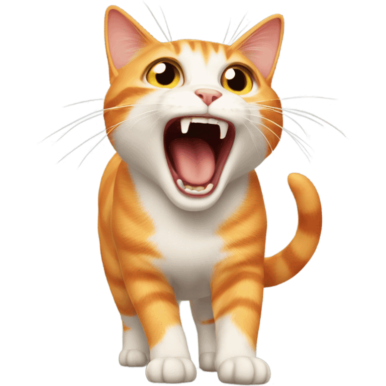 tiny screaming yelling orange cat emoji